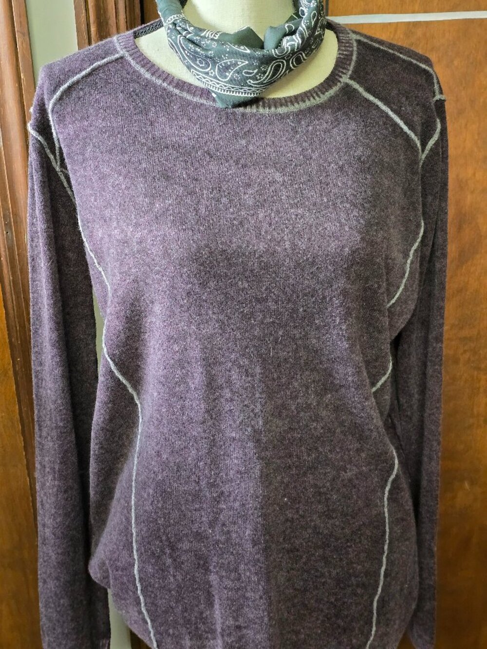Autumn Cashmere Exposed Seam Overdye Cashmere Sweater Tunic Size L